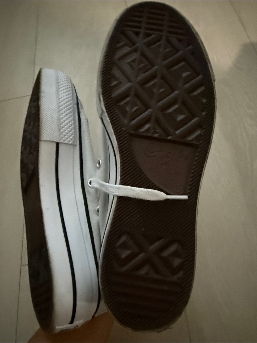 Converse Light Gray Low Top Platform Canvas Sneakers - Picture 12 of 12